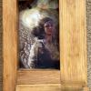10"x16 Between Times  found wood mold with photography on fabric with free-motion embroidery